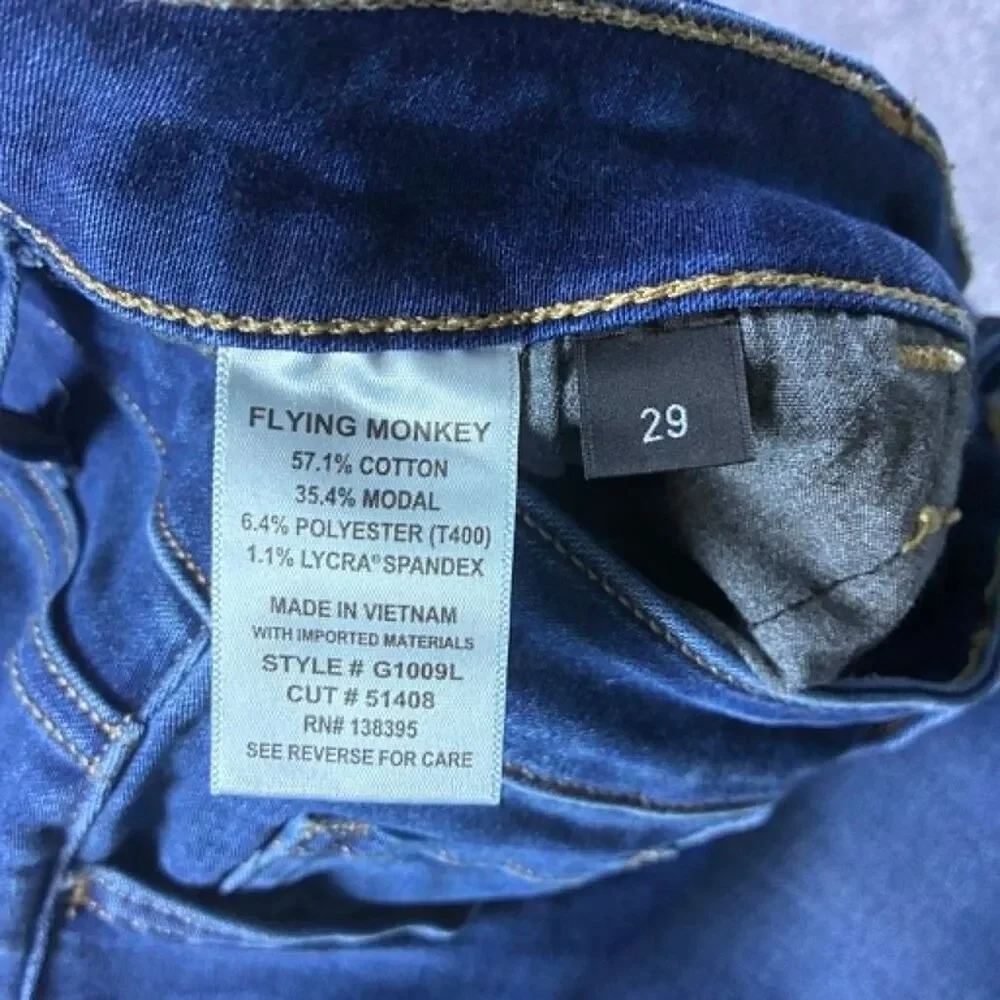 Flying Monkey Womens Skinny Jeans 29 Blue Mid Rise Stretch Modal Denim Pants